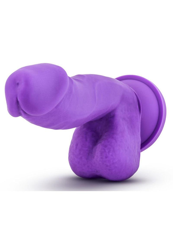 Ruse Juicy Silicone Dildo with Balls - Purple - 7in