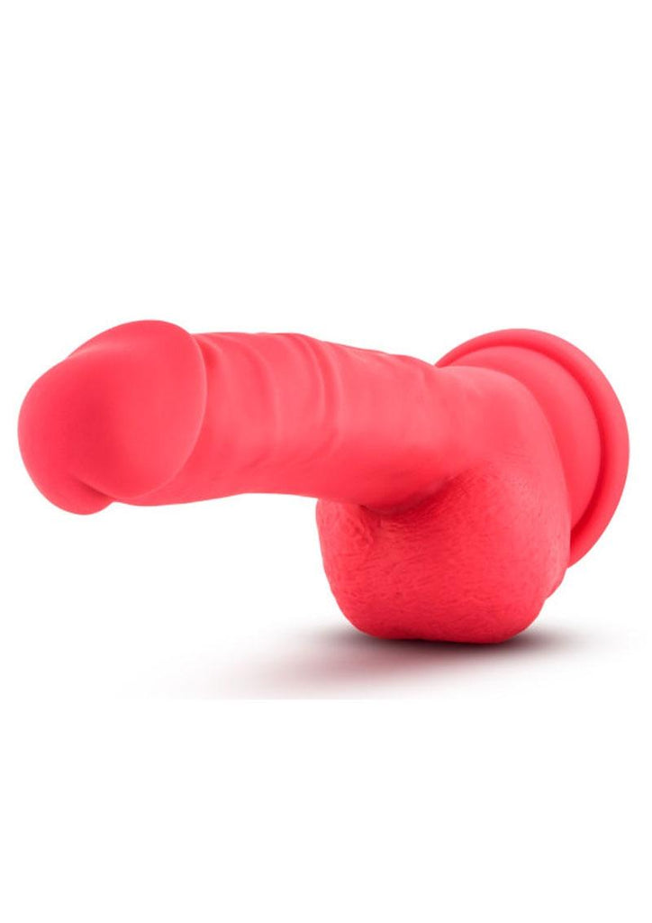 Ruse Shimmy Silicone Dildo with Balls 8.75in - Cerise - Pink