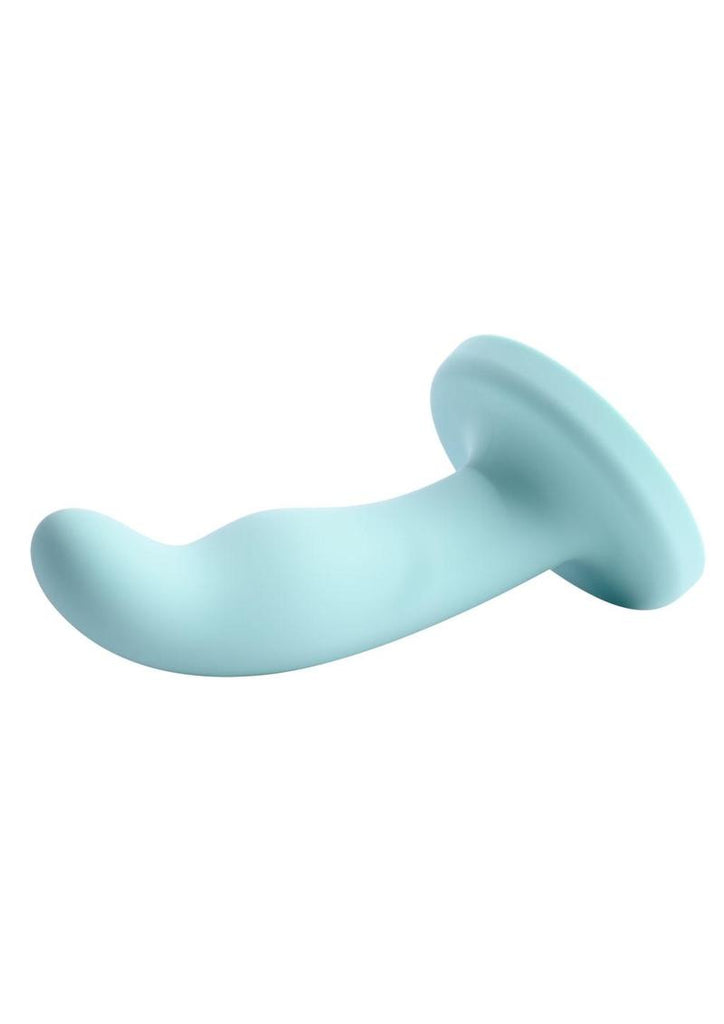Ryplie Silicone Curved Dildo with Suction Cup - Blue - 6in