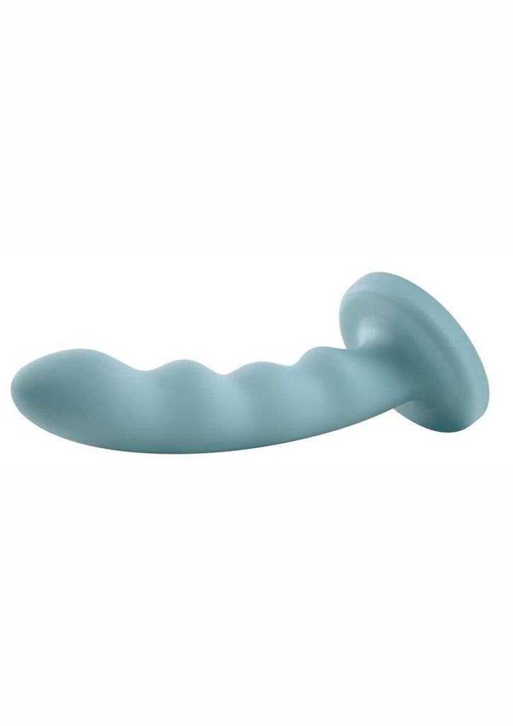 Sage Silicone Curved Dildo with Suction Cup - Green - 8in