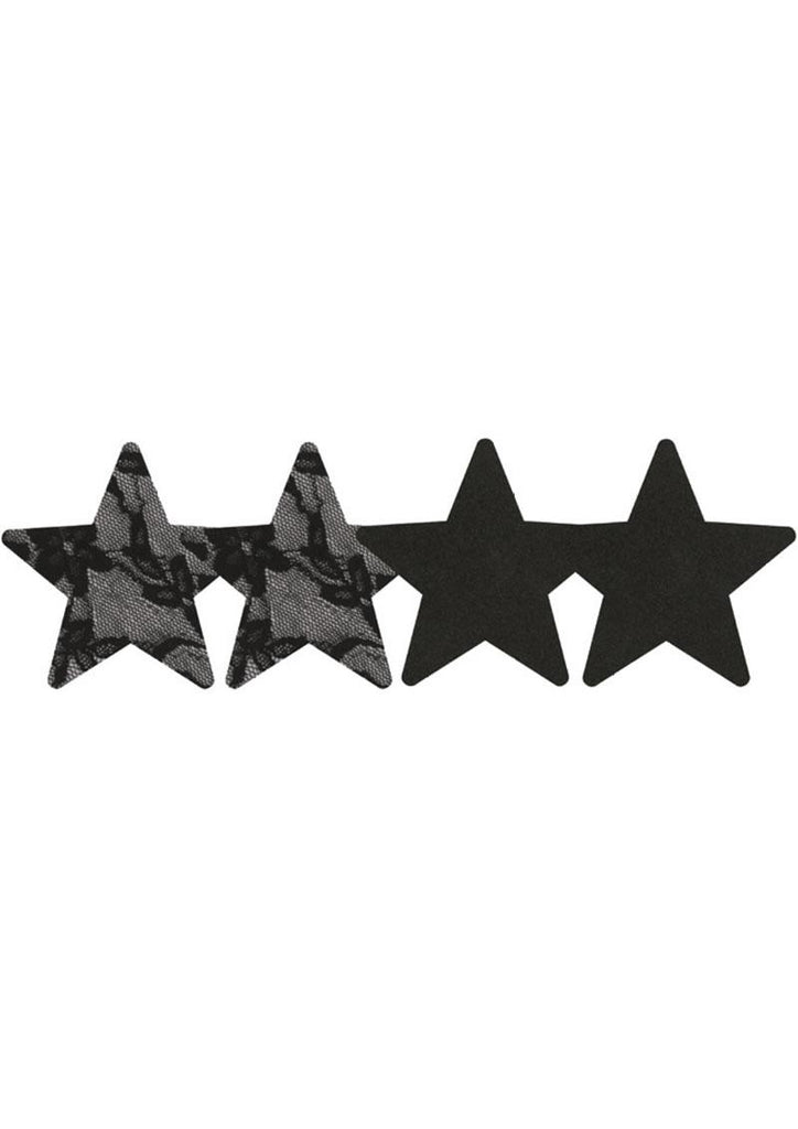 Satin and Lace Stars - Black
