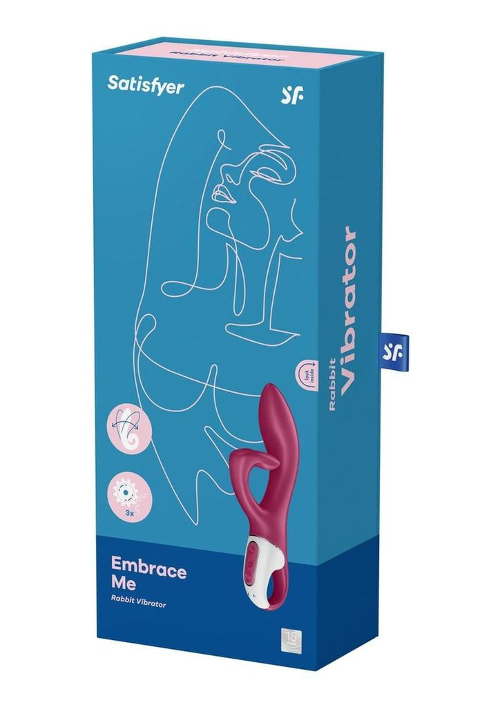 Satisfyer Embrace Me Silicone Rechargeable Vibrator with Clitoral Stimulation - Berry/Pink