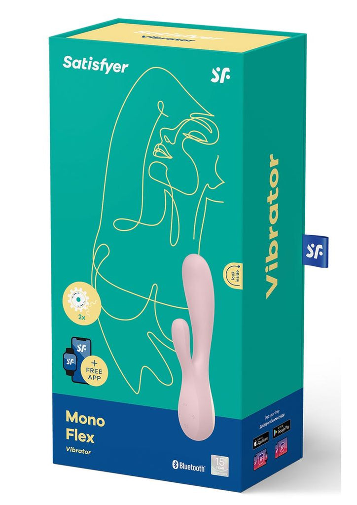 Satisfyer Mono Flex Rechargeable Silicone Rabbit Vibrator - Mauve/Pink