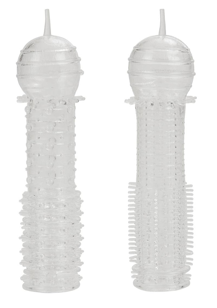 Senso Dual Pleasure Penis Sleeve - Clear - 2 Pack