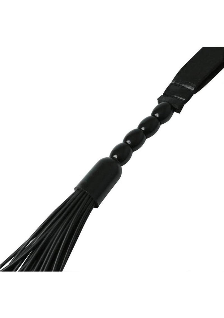 Sex and Mischief Beaded Flogger Noir Whip - Black - 16in