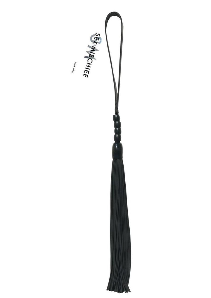 Sex and Mischief Beaded Flogger Noir Whip - Black - 16in