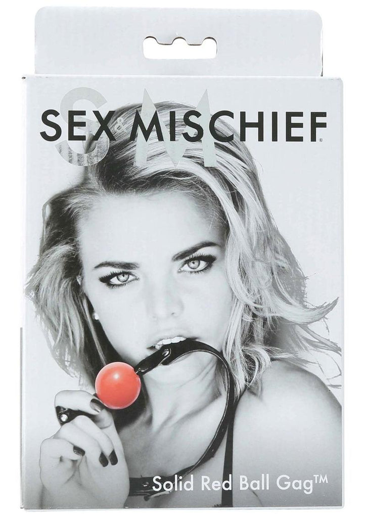Sex and Mischief Solid Ball Gag - Black/Red