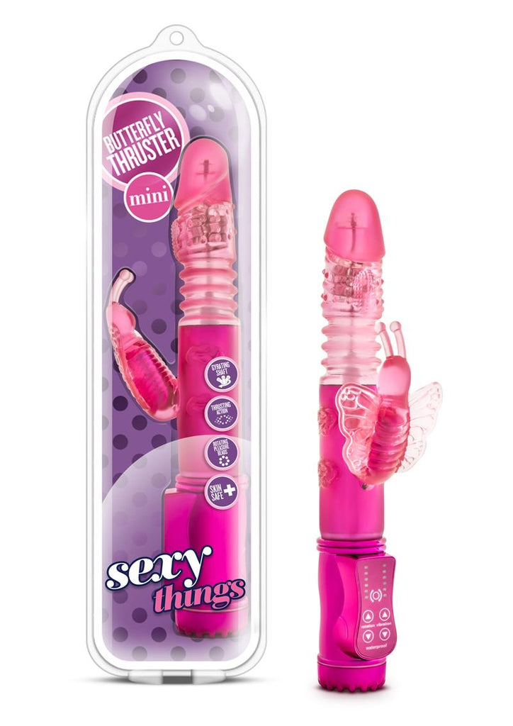 Sexy Things Butterfly Thruster Mini Rabbit Vibrator - Fuchsia/Pink
