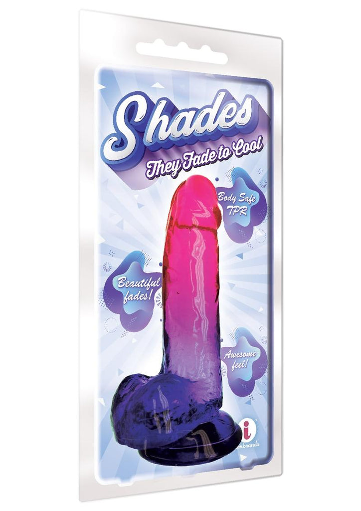 Shades Gradient Dildo - Pink/Plum/Purple - 8in