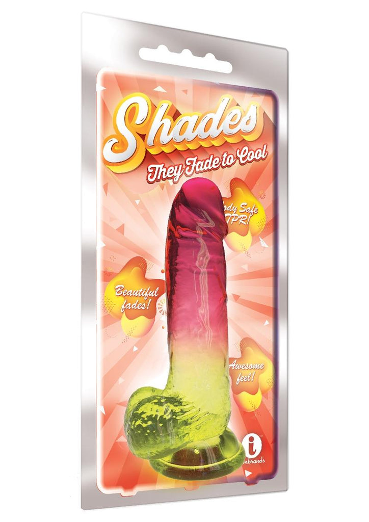 Shades Gradient Dildo - Pink/Yellow - 8in