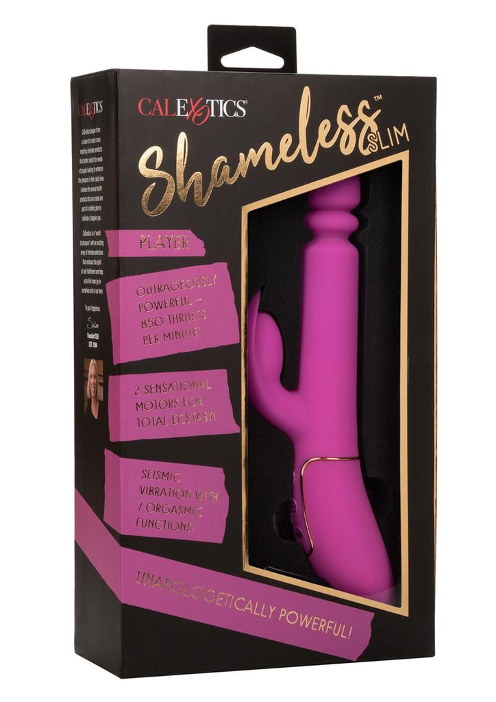 Shameless Slim Player Silicone Rechargeable Rabbit Vibrator - Fuchsia/Purple