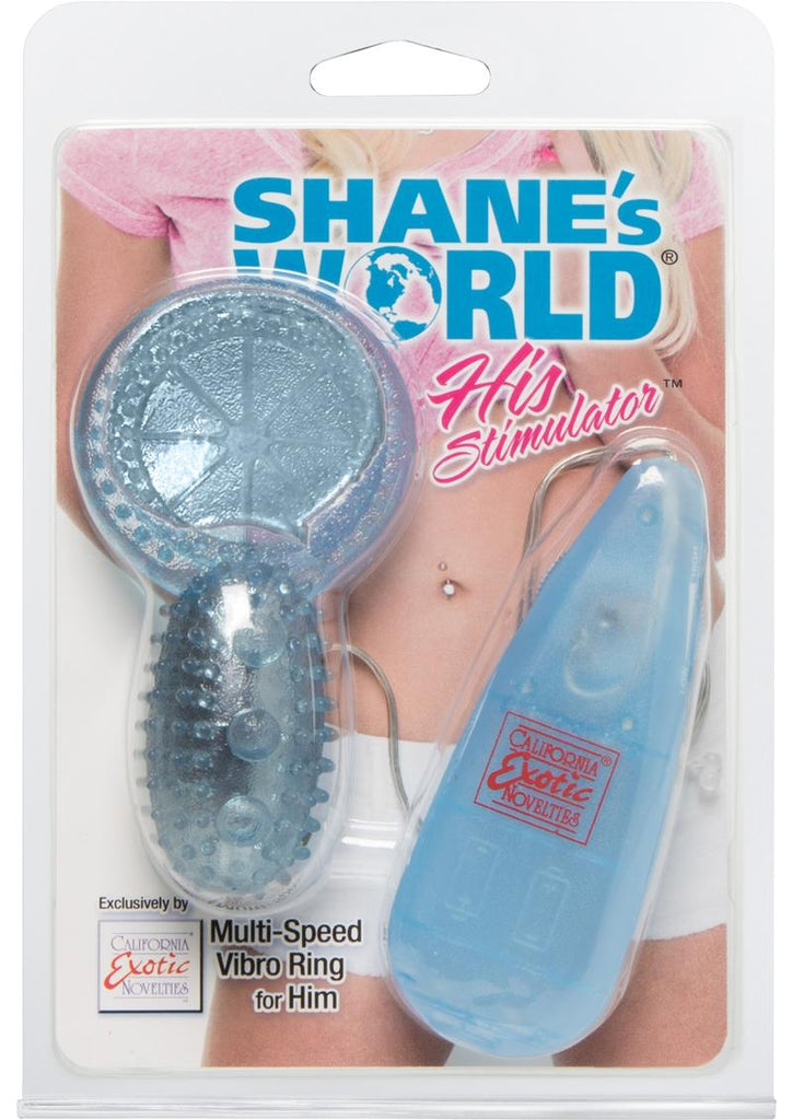 Shane's World His Stimulator Vibrating Cock Ring - Blue