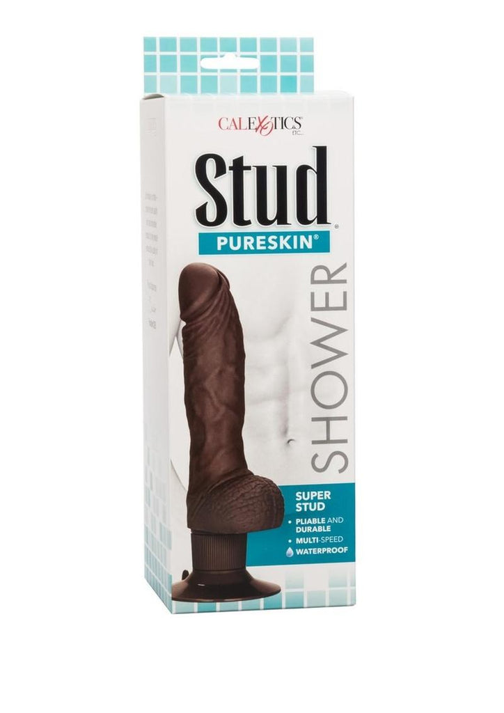Shower Stud Super Stud Vibrating Dildo - Brown/Chocolate