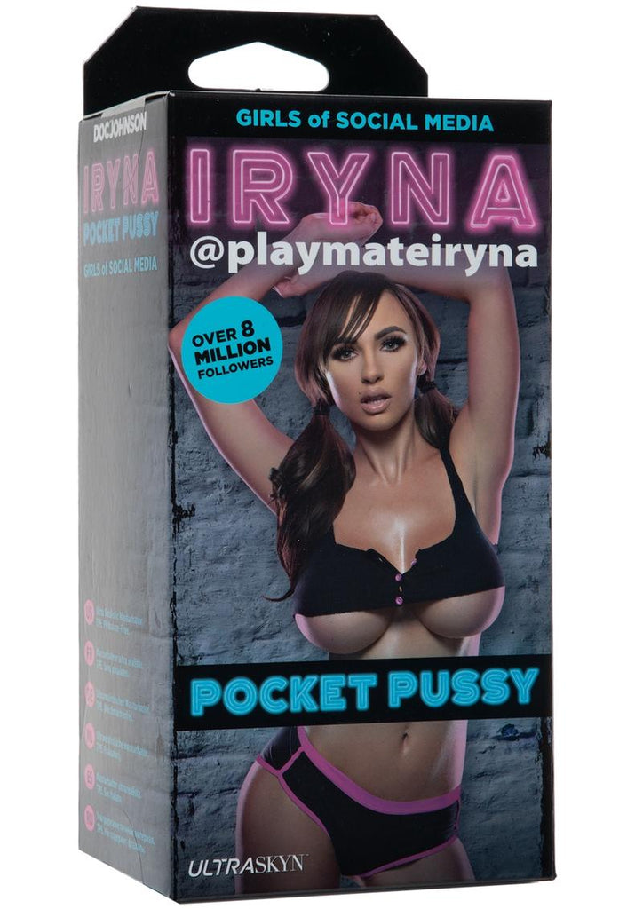 Signature Strokers Girls Of Social Media Iryna @Playmateiryna Ultraskyn Pocket Masturbator - Pussy - Flesh/Vanilla