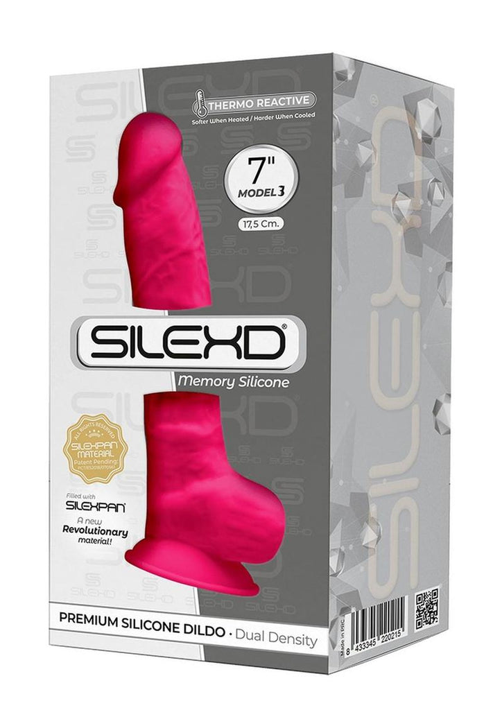 SilexD Model 3 Xd02 Silicone Realistic Dual Dense Dildo - Pink - 7in