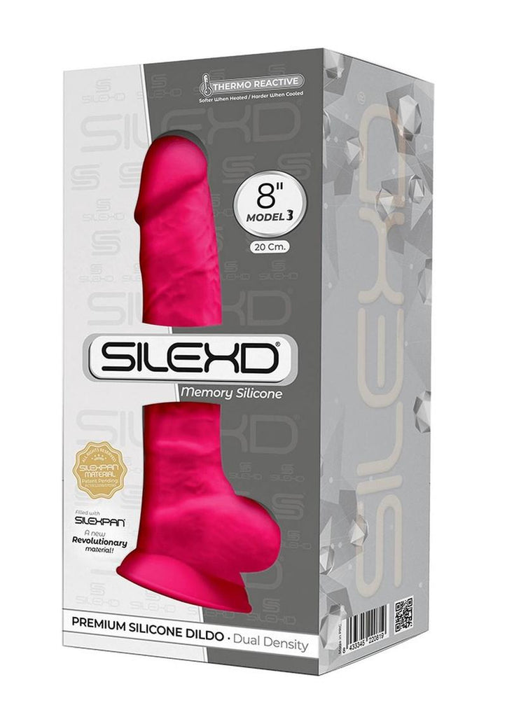 SilexD Model 3 Xd04 Silicone Realistic Dual Dense Dildo - Pink - 8in