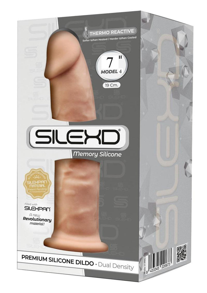 SilexD Model 4 Xm03 Silicone Realistic Dual Dense Dildo - Vanilla - 7in