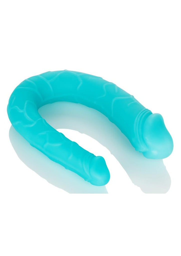 Silicone Double Dong AC/DC Dong Teal Dual Penetration Non Vibrating Silicone - Teal