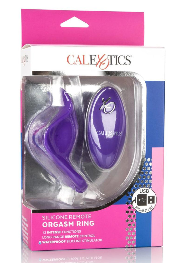 Silicone Remote Orgasm Ring Silicone Rechargeable Waterproof - Purple