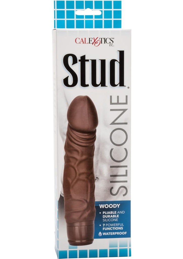 Silicone Stud Woody Vibrator - Chocolate