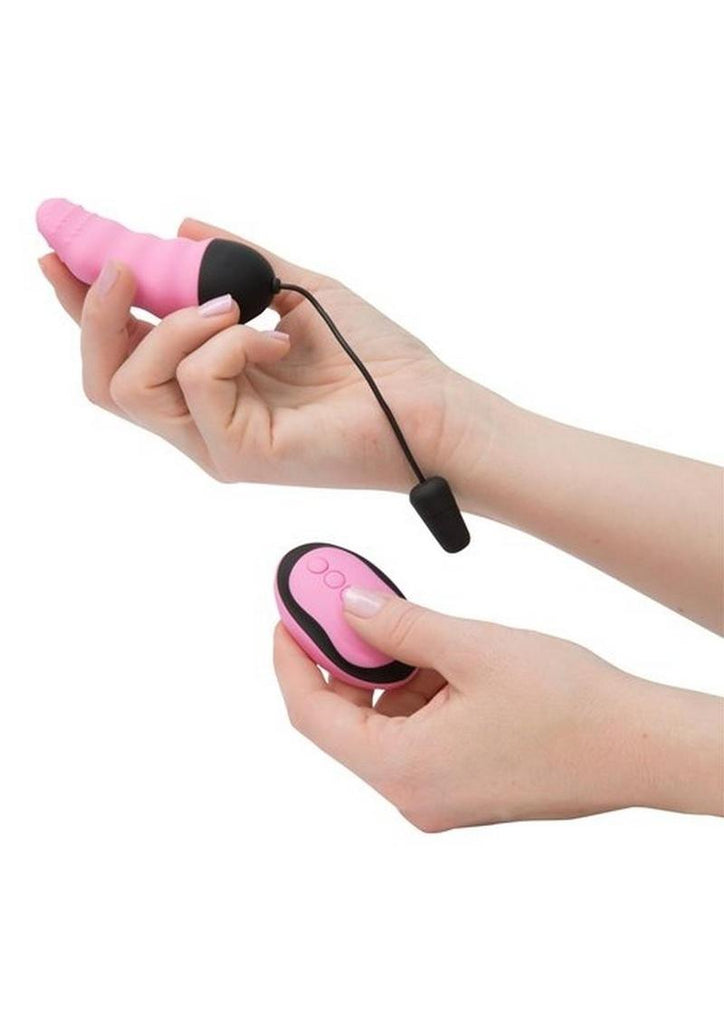 Simple and True Vibrating Rechargeable Silicone Tongue Egg with Remote Control - Pink