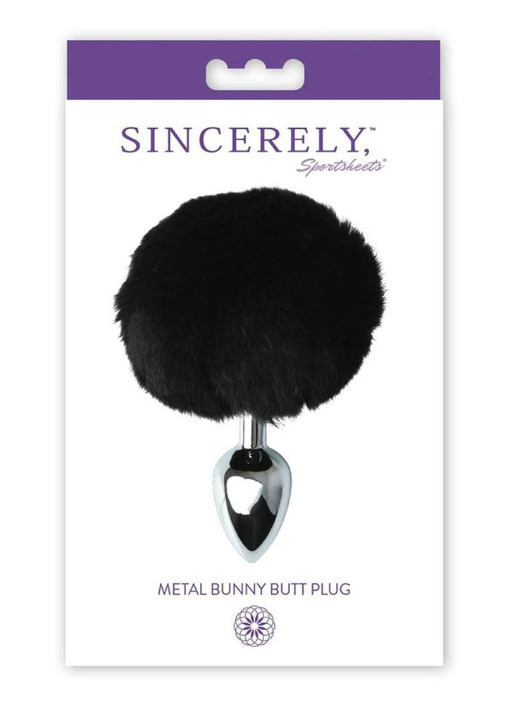 Sincerely Metal Bunny Butt Plug - Black/Metal/Silver