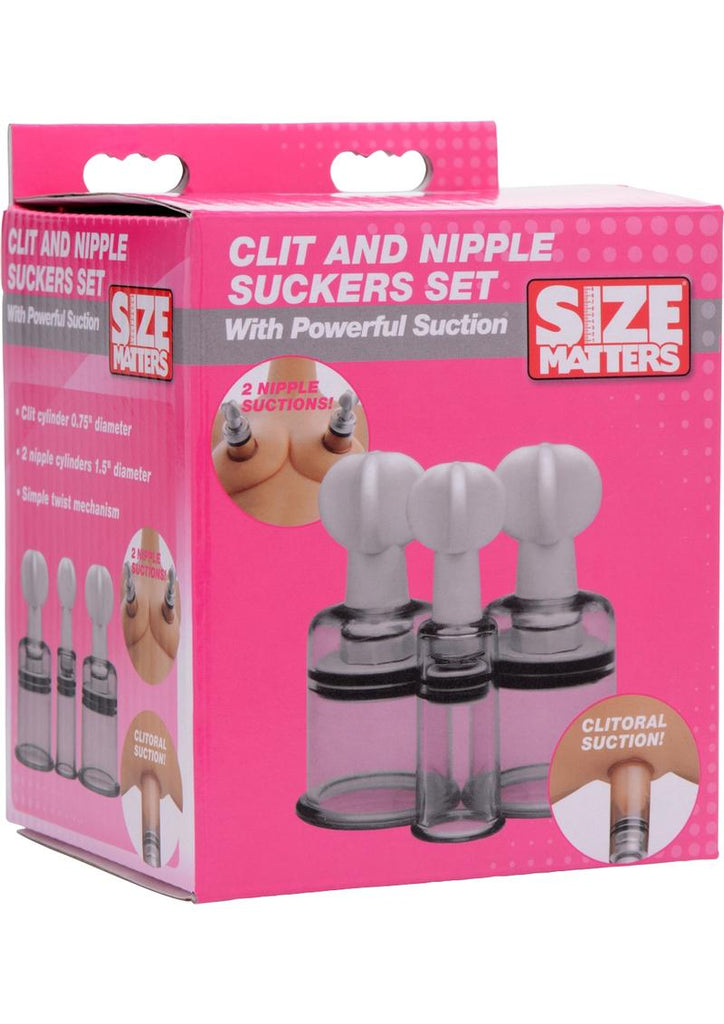 Size Matters Clit and Nipple Suckers - Clear - Set