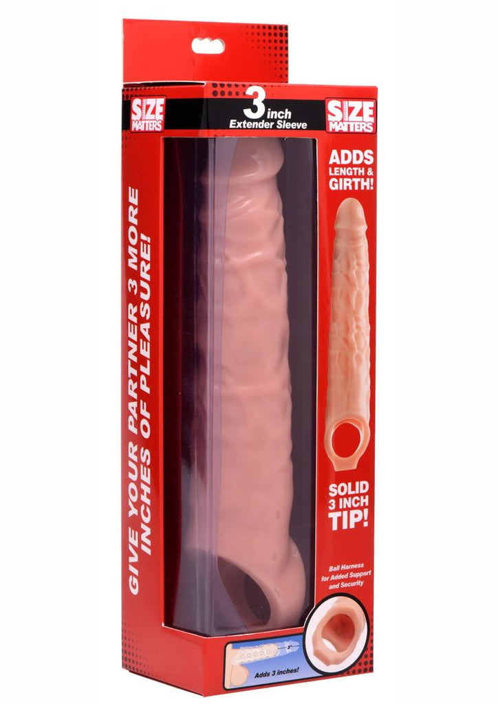 Size Matters Penis Enhancer Sleeve - Flesh/Vanilla - 3in