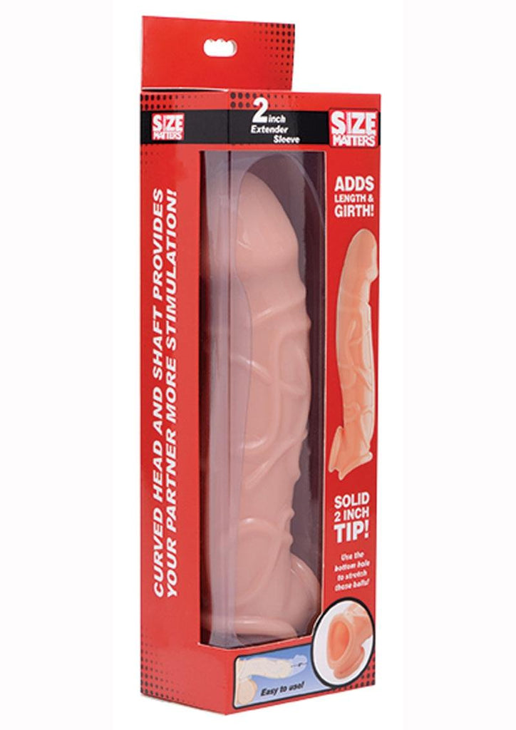 Size Matters Penis Extender Sleeve - Flesh/Vanilla - 2in