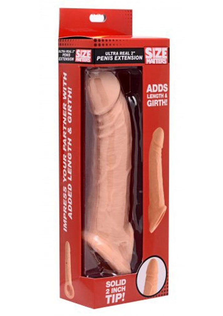 Size Matters Penis Extender Sleeve Realistic - Flesh/Vanilla - 2in