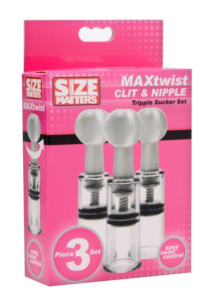 Size Matters Twisted Triplets Nipple and Clit Suckers - Clear