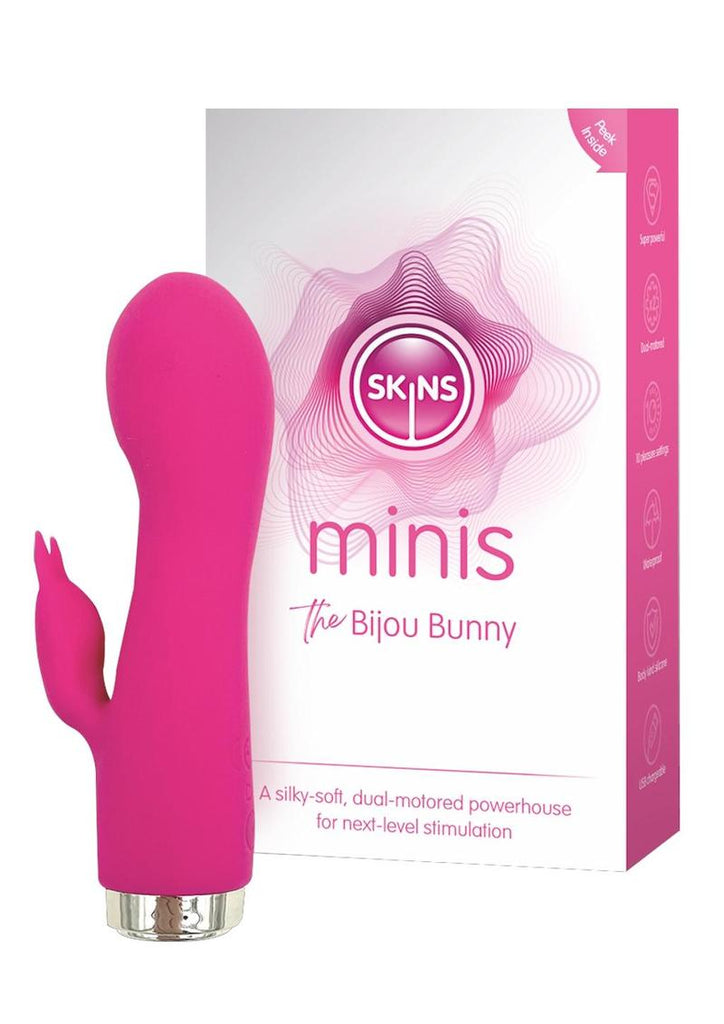 Skins Minis The Bijou Bunny Silicone Vibrator - Pink/White