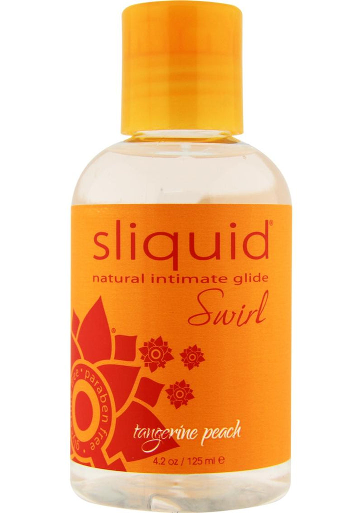 Sliquid Natural Intimate Glide Swirl Water Based Flavored Lubricant Tangerine Peach - 4.2oz