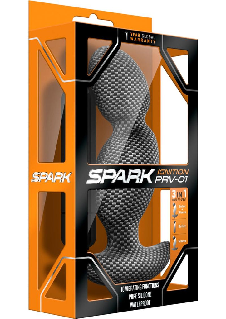 Spark Ignition Prv-01 Silicone Butt Plug - Carbon Fiber - Black