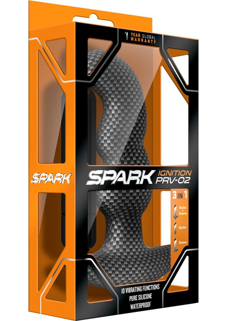 Spark Ignition Prv-02 Silicone Butt Plug - Carbon Fiber - Black