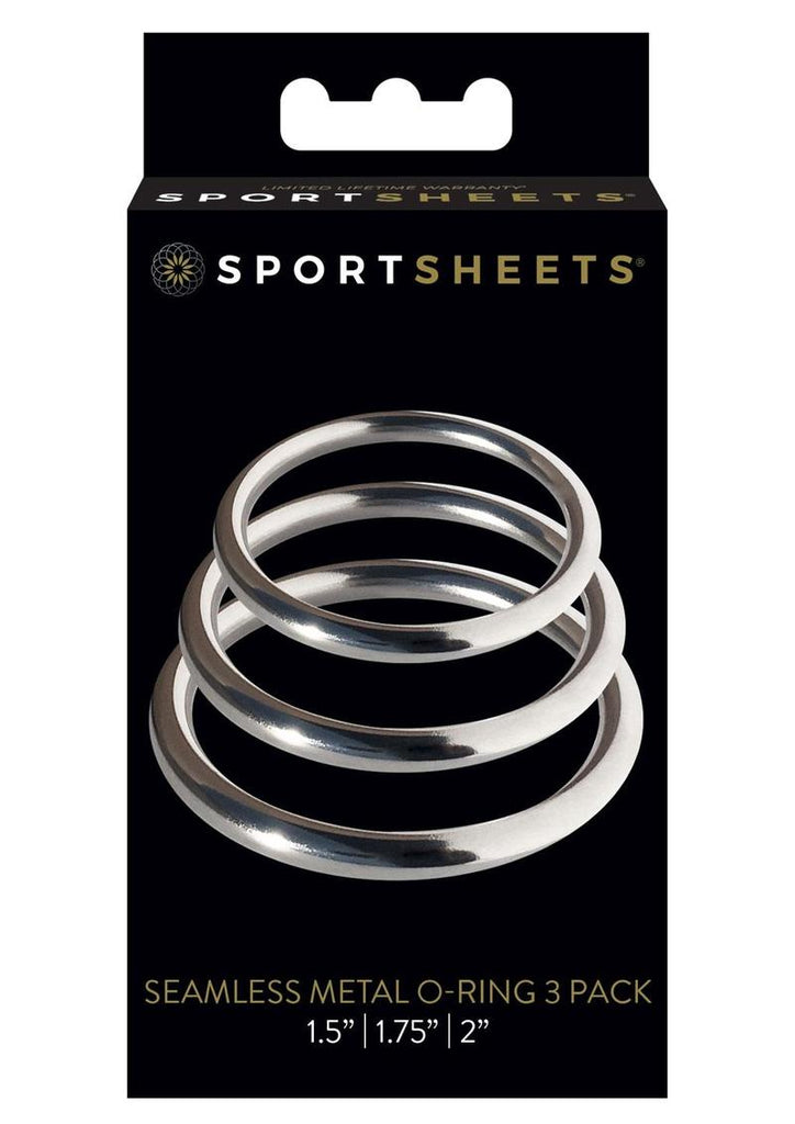 Sportsheets Metal O Ring Cock Ring - Metal/Silver - 3 Pack