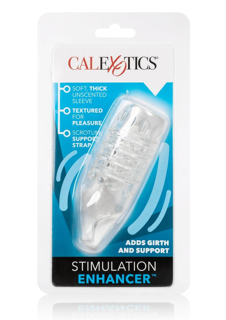 Stimulation Enhancer Textured Penis Sleeve - Clear - 4.25in