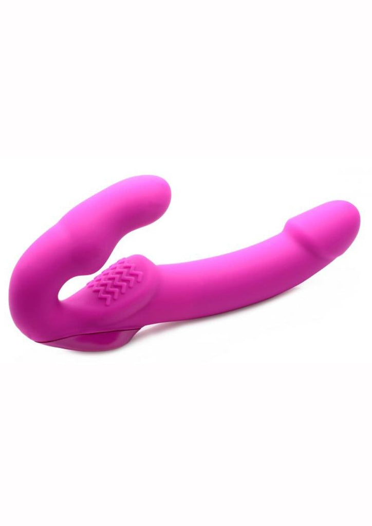 Strap U Evoke Super Charged Rechargeable Silicone Vibrating Strapless Strap-On - Pink