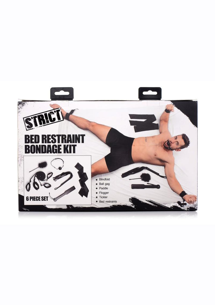 Strict Bed Bondage Restraint Kit - Black - Set Of 6