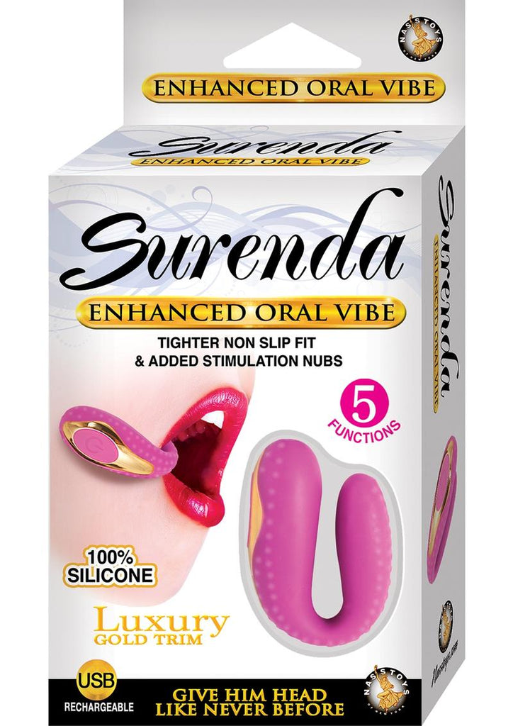 Surenda Enhanced Oral Vibe Rechargeable Silicone Vibrator - Gold/Pink