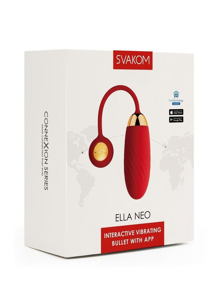 Svakom Ella Neo Silicone Interactive Bullet Vibrator - Gold/Red