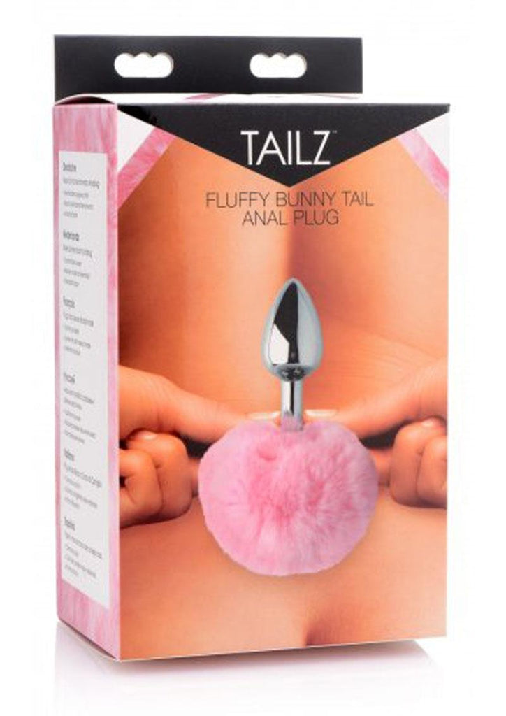 Tailz Fluffy Bunny Tail Anal Plug - Metal/Pink