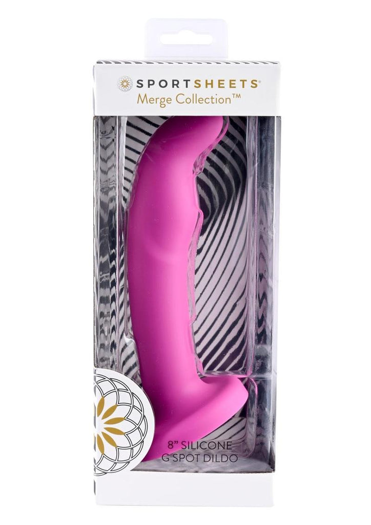 Tana Silicone Curved Dildo with Suction Cup - Pink - 8in