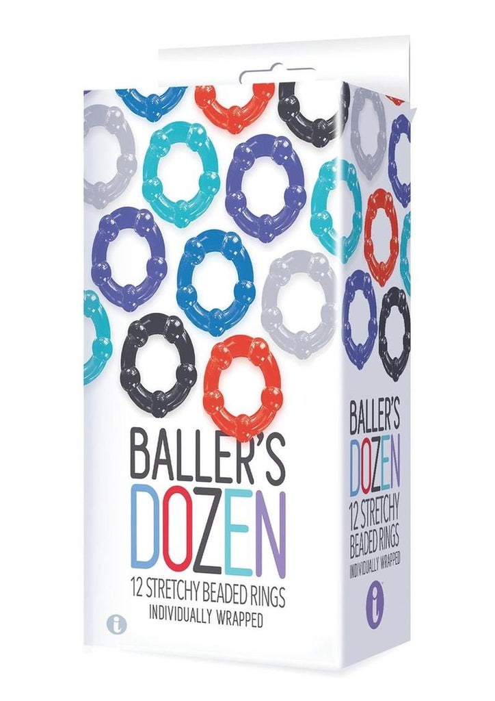 The 9's - Baller's Dozen Beaded Cockrings - Assorted Colors - 12 Per Pack