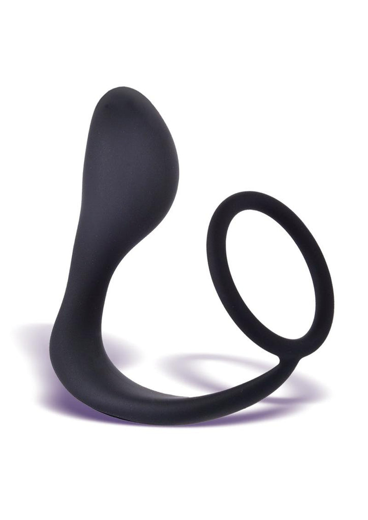 The 9's - P Zone Silicone Prostate Massager and Cock Ring - Black