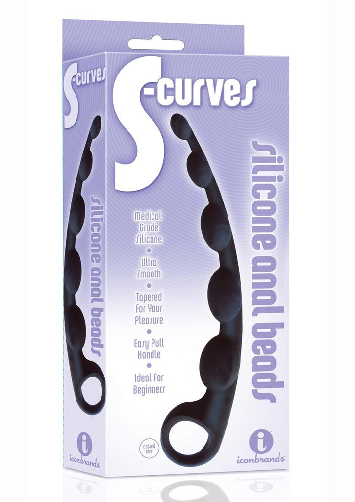 The 9's - S-Curves Silicone Anal Beads - Black