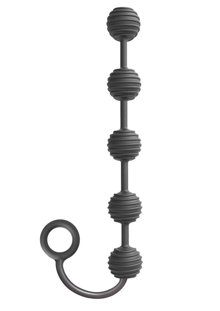 The 9's - S Drops Silicone Anal Beads - Black
