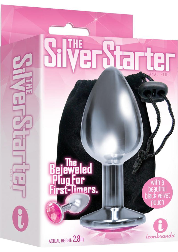 The 9's - The Silver Starter Bejeweled Stainless Steel Plug - Pink