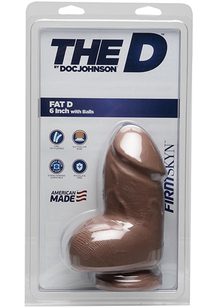 The D Fat D Firmskyn Dildo with Balls - Brown/Caramel - 6in