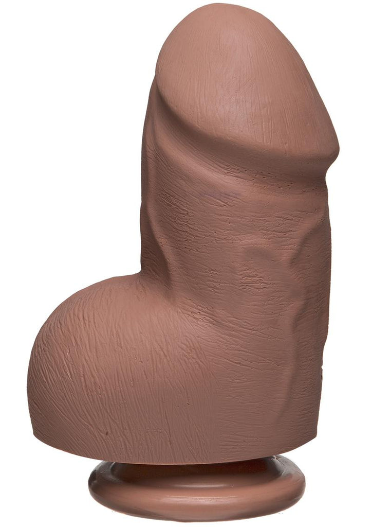 The D Fat D Ultraskyn Dildo with Balls - Brown/Caramel - 6in